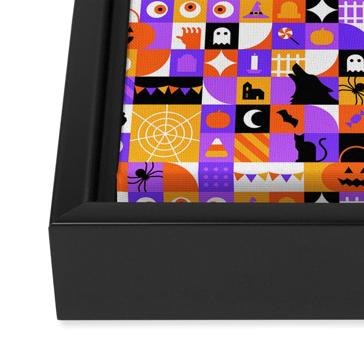 Geometric halloween mosaic pattern Framed Canvas Print Gallery Image 3