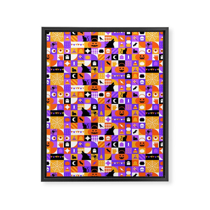 Geometric halloween mosaic pattern Framed Canvas Print Gallery Image 8