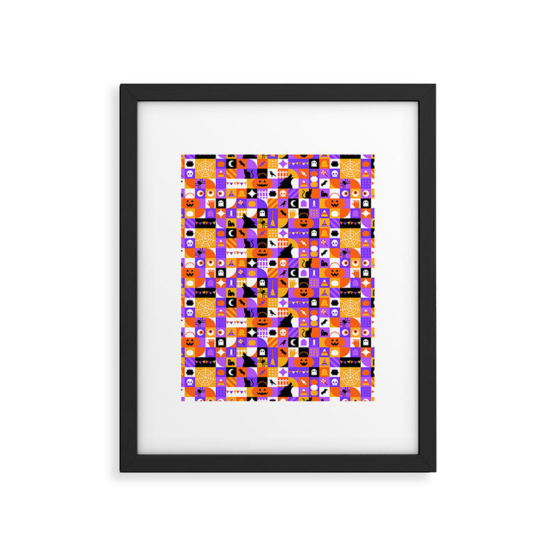 Geometric halloween mosaic pattern Framed Art Print Gallery Image 6