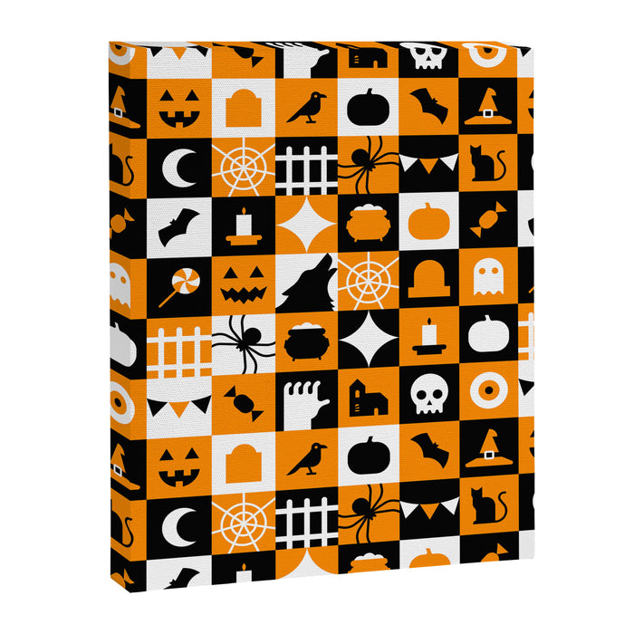 Geometric halloween mosaic pattern Canvas Print Gallery Image 1
