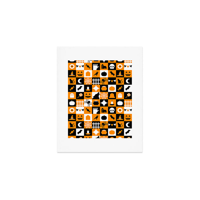 Geometric halloween mosaic pattern Art Print Gallery Image 1