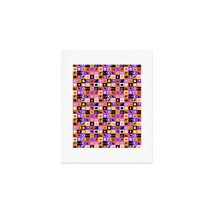 Geometric halloween mosaic pattern Art Print Gallery Image 1