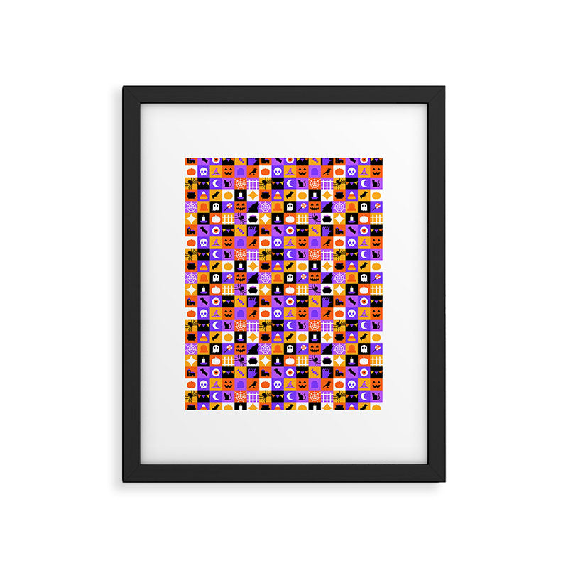 Geometric halloween mosaic pattern Framed Art Print Gallery Image 6