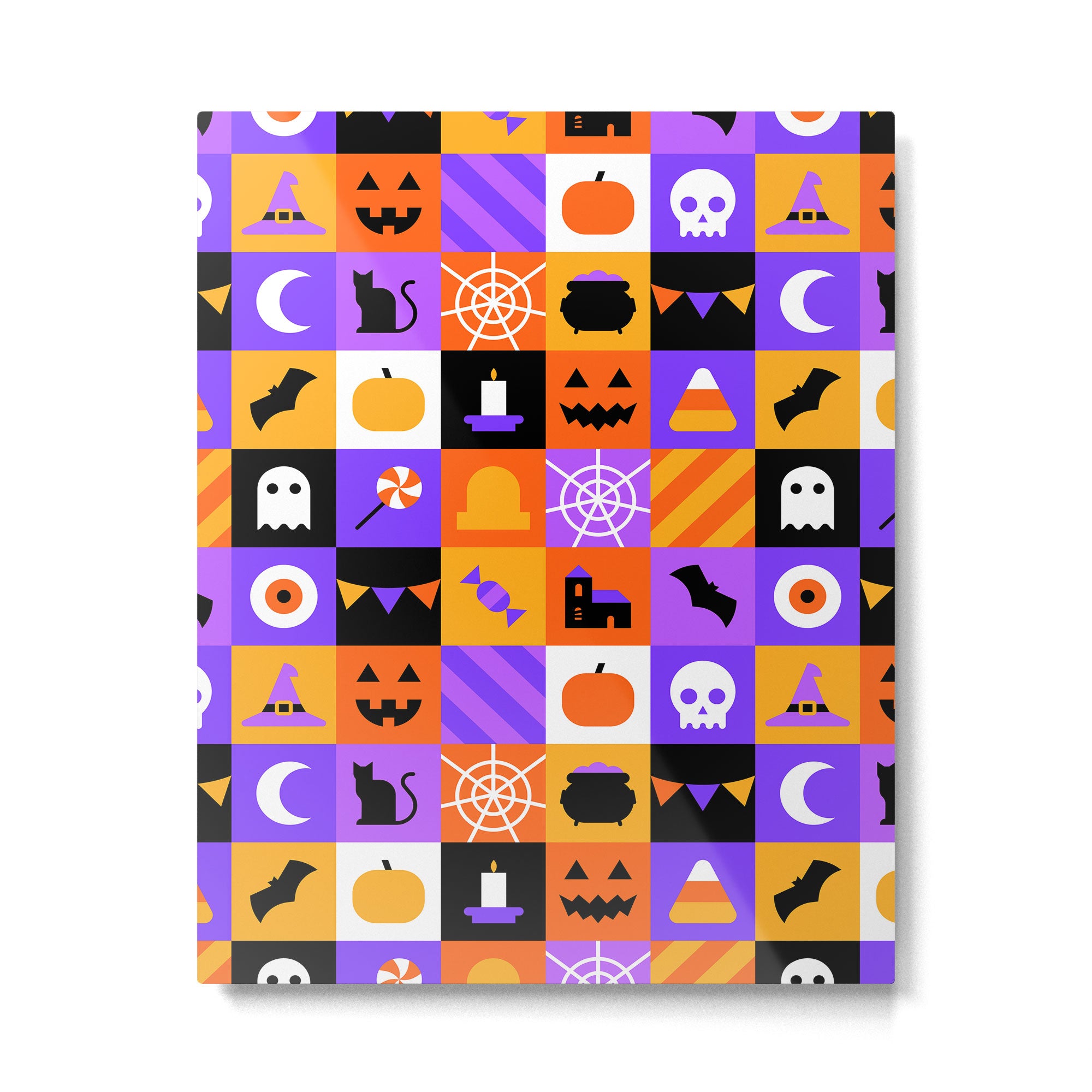 Geometric halloween mosaic pattern Metal Print Gallery Image 6