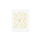 Goldd christmas pine tree doodle pattern Art Print Gallery Image 1