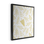 Goldd christmas pine tree doodle pattern Framed Canvas Print Gallery Image 2
