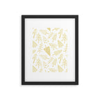 Goldd christmas pine tree doodle pattern Framed Art Print Gallery Image 6