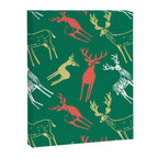 Green christmas reindeer animal pattern Canvas Print Gallery Image 8