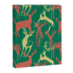 Green christmas reindeer animal pattern Canvas Print Gallery Image 8