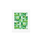 Green eco friendly geometric mosaic art pattern Art Print Gallery Image 1