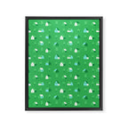 Green eco friendly house city pattern Framed Canvas Print Gallery Image 8