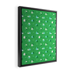 Green eco friendly house city pattern Framed Canvas Print Gallery Image 2