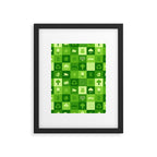 Green eco friendly nature geometric mosaic pattern Framed Art Print Gallery Image 6