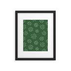 Green garden flower doodle art pattern Framed Art Print Gallery Image 6