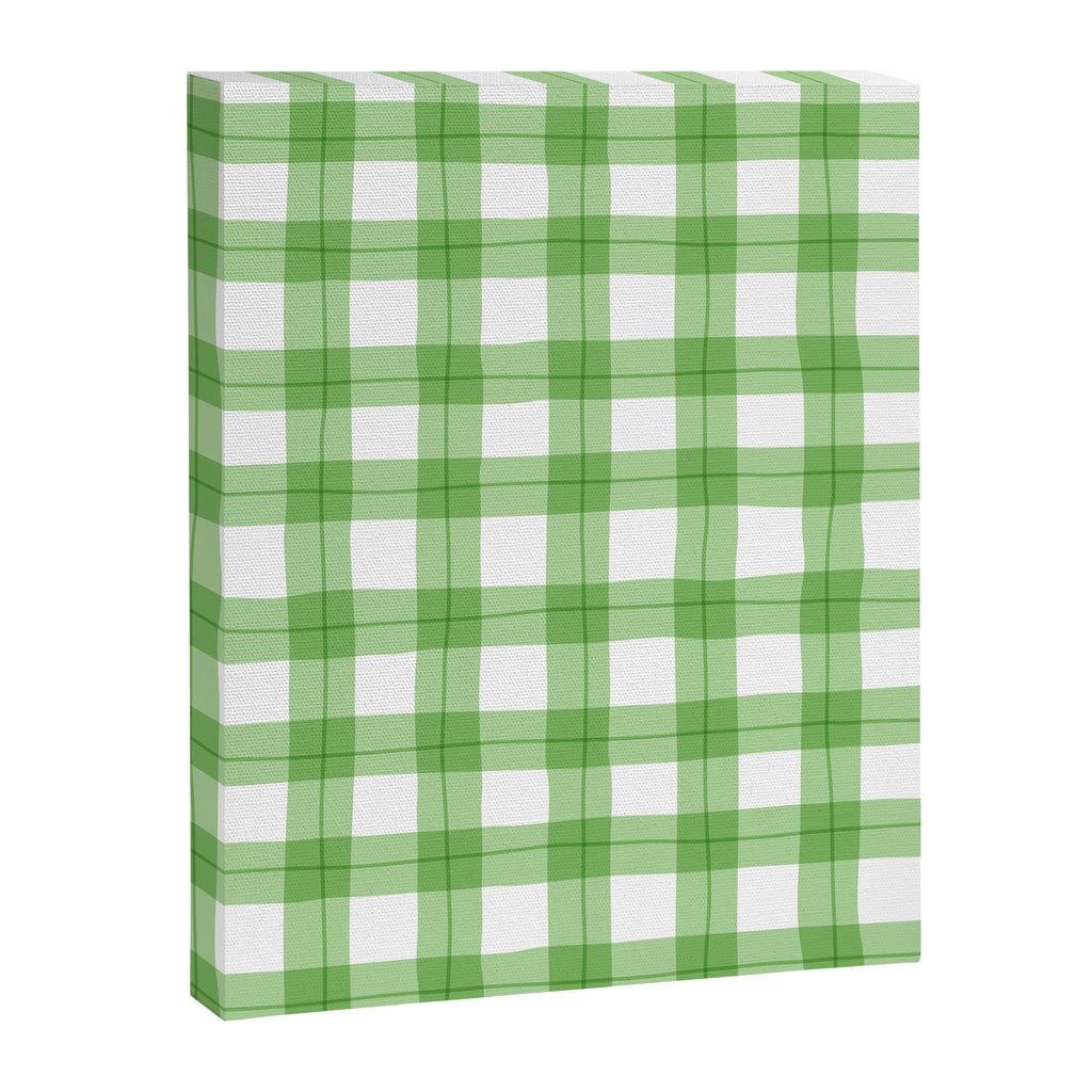 Green geometric plaid gingham pattern Canvas Print Gallery Image 8