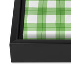 Green geometric plaid gingham pattern Framed Canvas Print Gallery Image 3