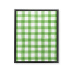 Green geometric plaid gingham pattern Framed Canvas Print Gallery Image 8