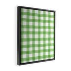 Green geometric plaid gingham pattern Framed Canvas Print Gallery Image 2
