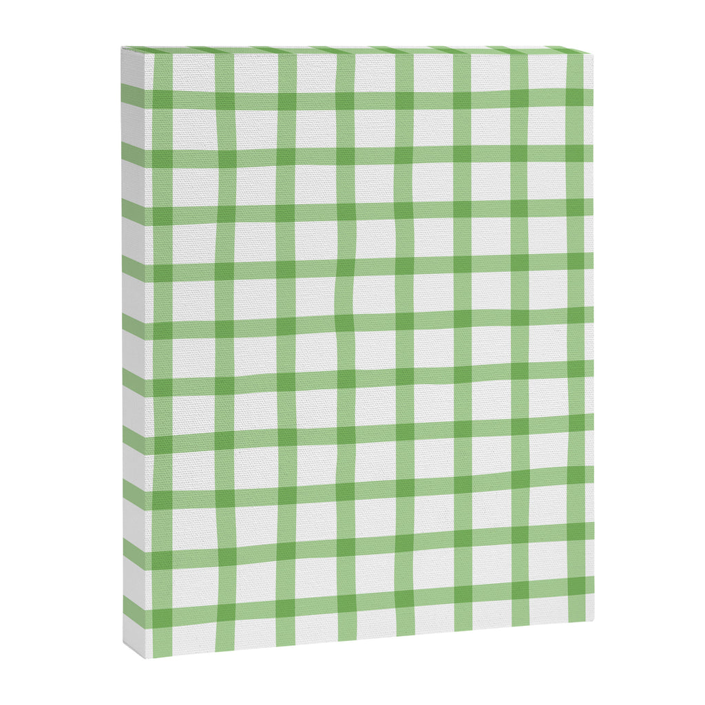 Green geometric plaid gingham pattern Canvas Print Gallery Image 8