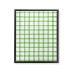 Green geometric plaid gingham pattern Framed Canvas Print Gallery Image 8