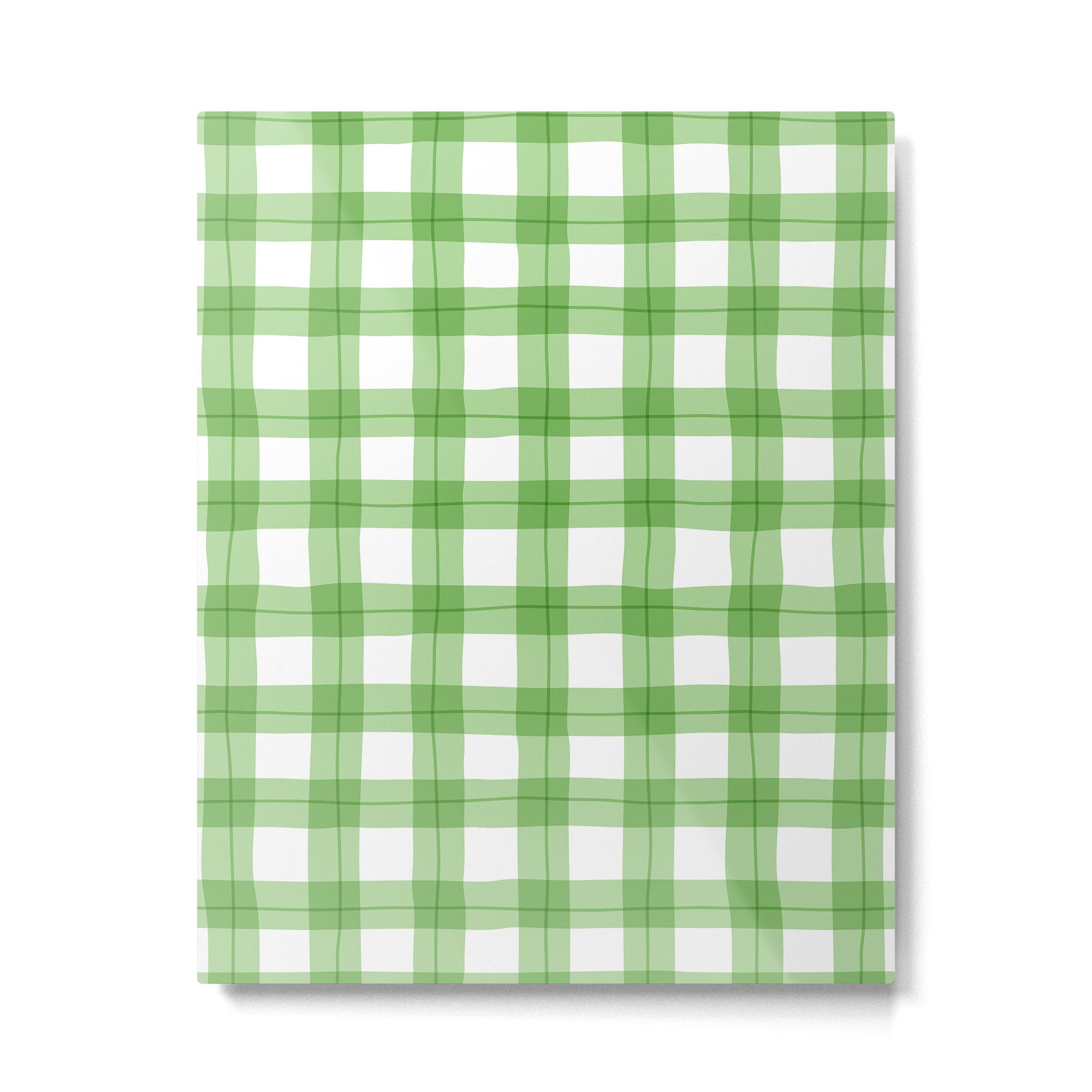 Green geometric plaid gingham pattern Metal Print Gallery Image 6