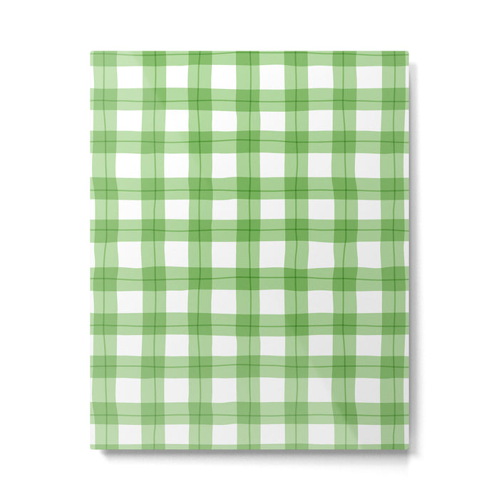 Green geometric plaid gingham pattern Metal Print Gallery Image 1