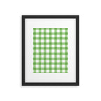 Green geometric plaid gingham pattern Framed Art Print Gallery Image 6