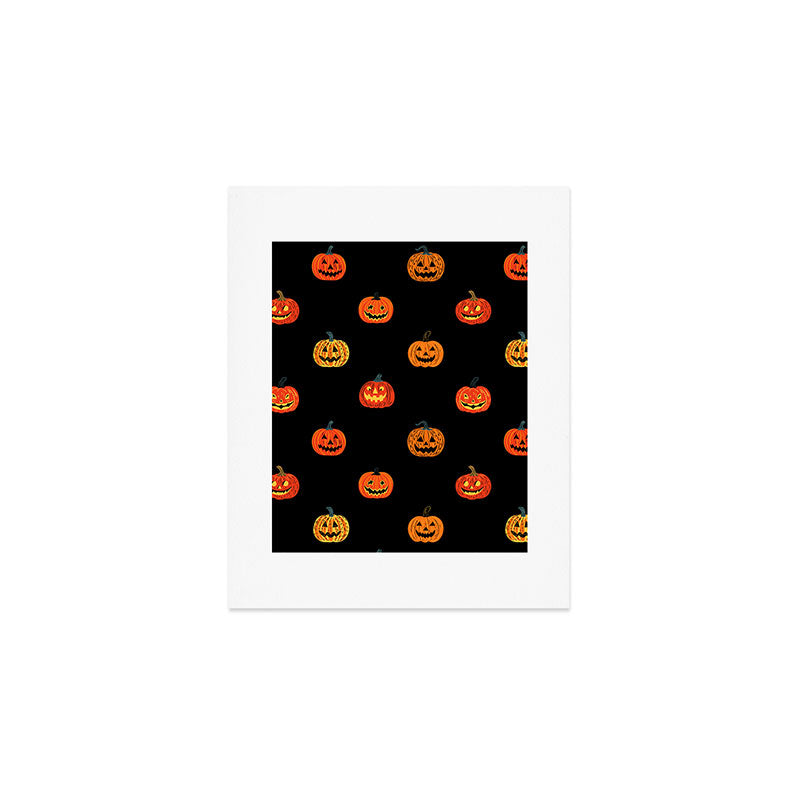 Halloween jack o lantern pumpkin art pattern Art Print Gallery Image 1