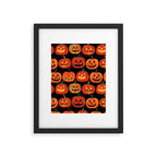 Halloween jack o lantern pumpkin cartoon pattern Framed Art Print Gallery Image 6