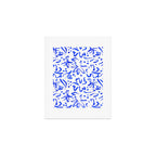 Hand drawn blue flower art pattern Art Print Gallery Image 1