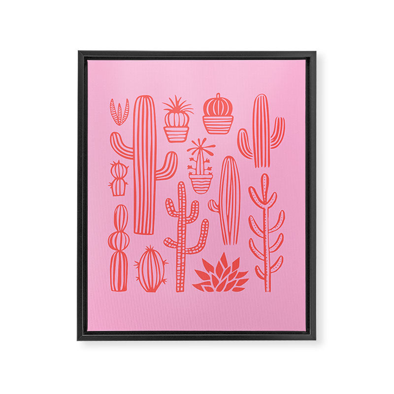 Hand drawn cactus plant art Framed Canvas Print Gallery Image 6