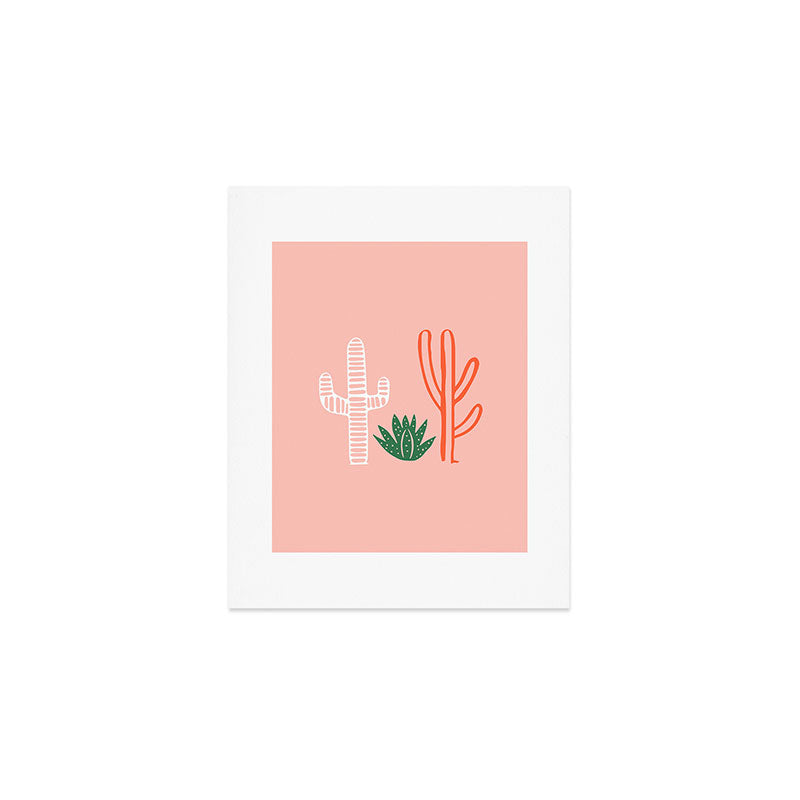 Hand drawn cactus plant art Art Print Gallery Image 1