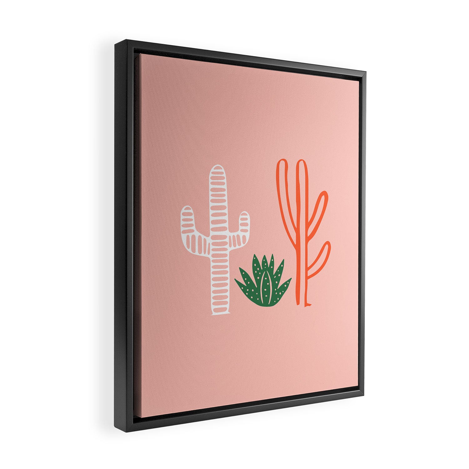 Hand drawn cactus plant art Framed Canvas Print Gallery Image 2