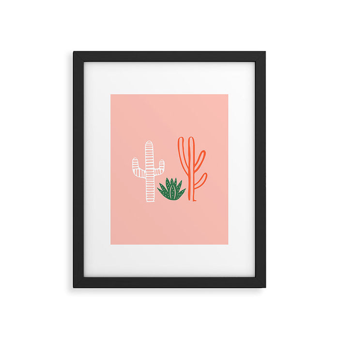 Hand drawn cactus plant art Framed Art Print Gallery Image 1