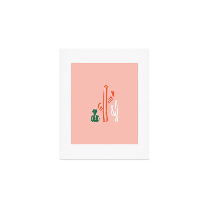 Hand drawn cactus plant art Art Print Gallery Image 1