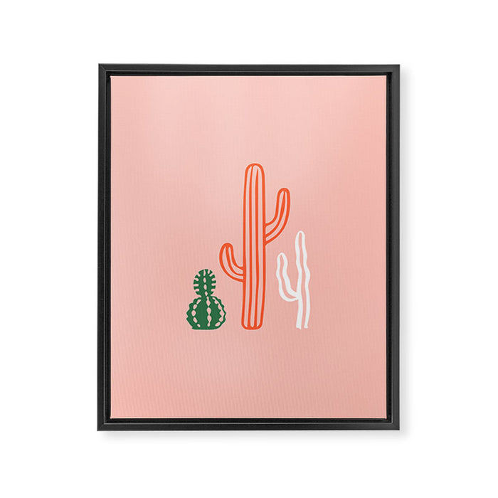 Hand drawn cactus plant art Framed Canvas Print Gallery Image 1