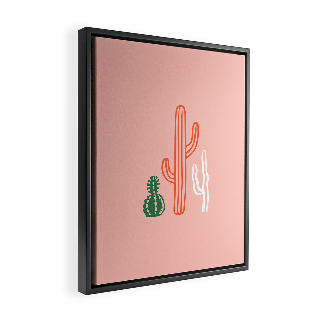 Hand drawn cactus plant art Framed Canvas Print Gallery Image 2