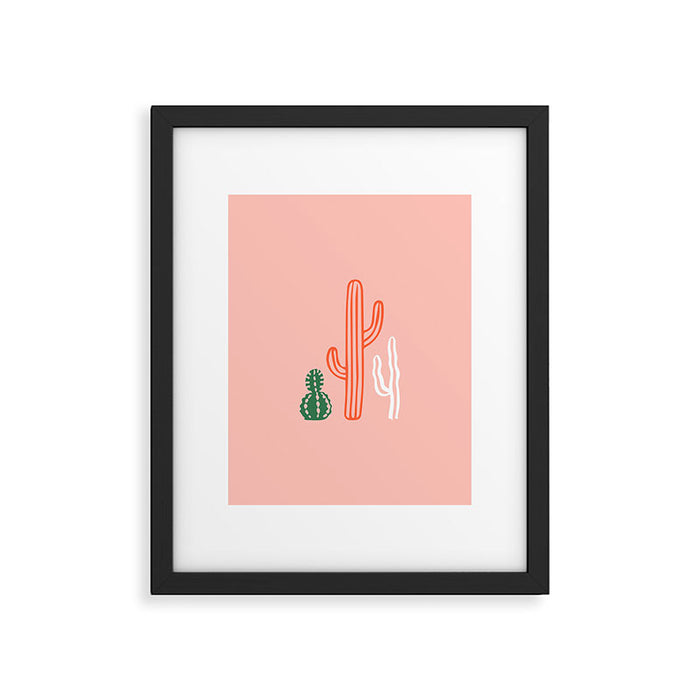 Hand drawn cactus plant art Framed Art Print Gallery Image 1