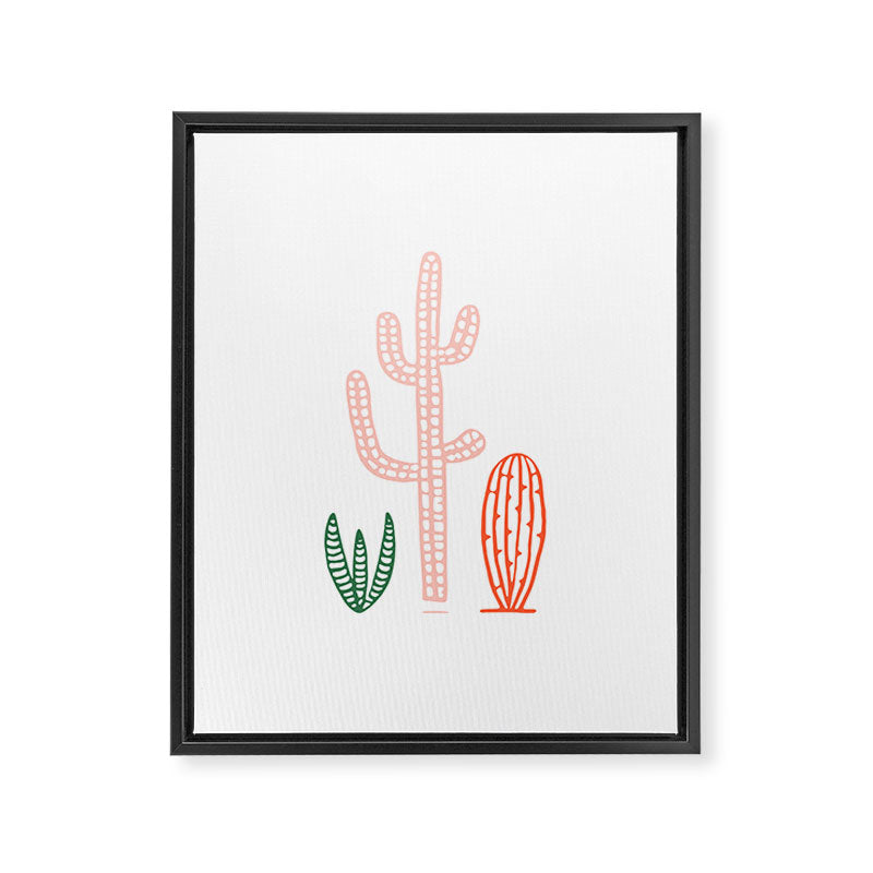 Hand drawn cactus plant art Framed Canvas Print Gallery Image 8