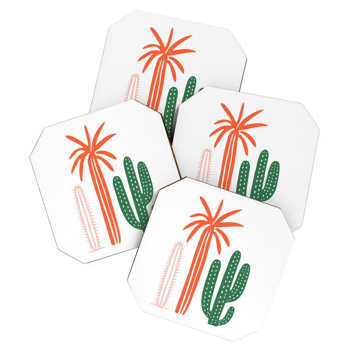 Hand drawn cactus plant art Coaster Gallery Image 1