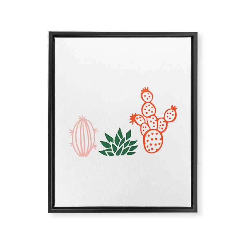 Hand drawn cactus plant art Framed Canvas Print Gallery Image 8
