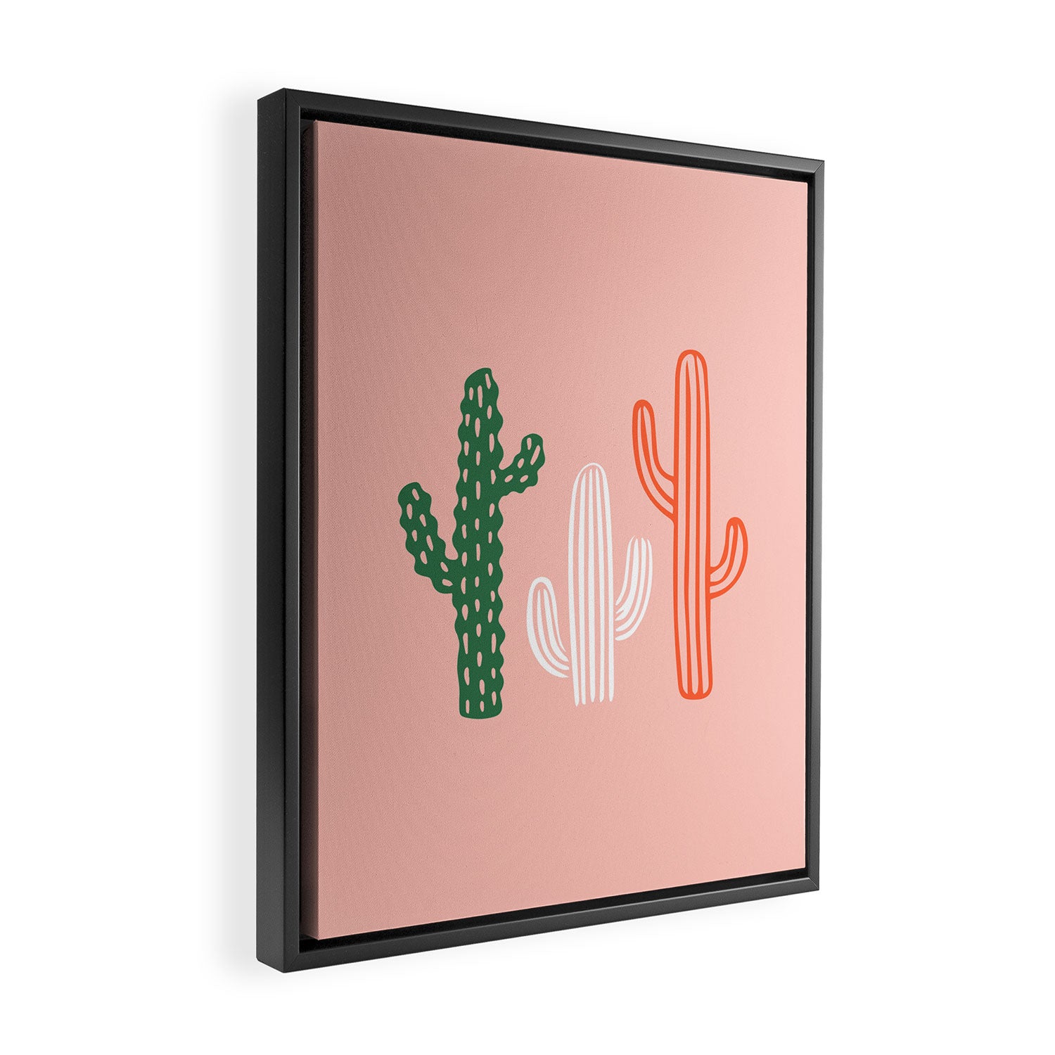 Hand drawn cactus plant art Framed Canvas Print Gallery Image 2