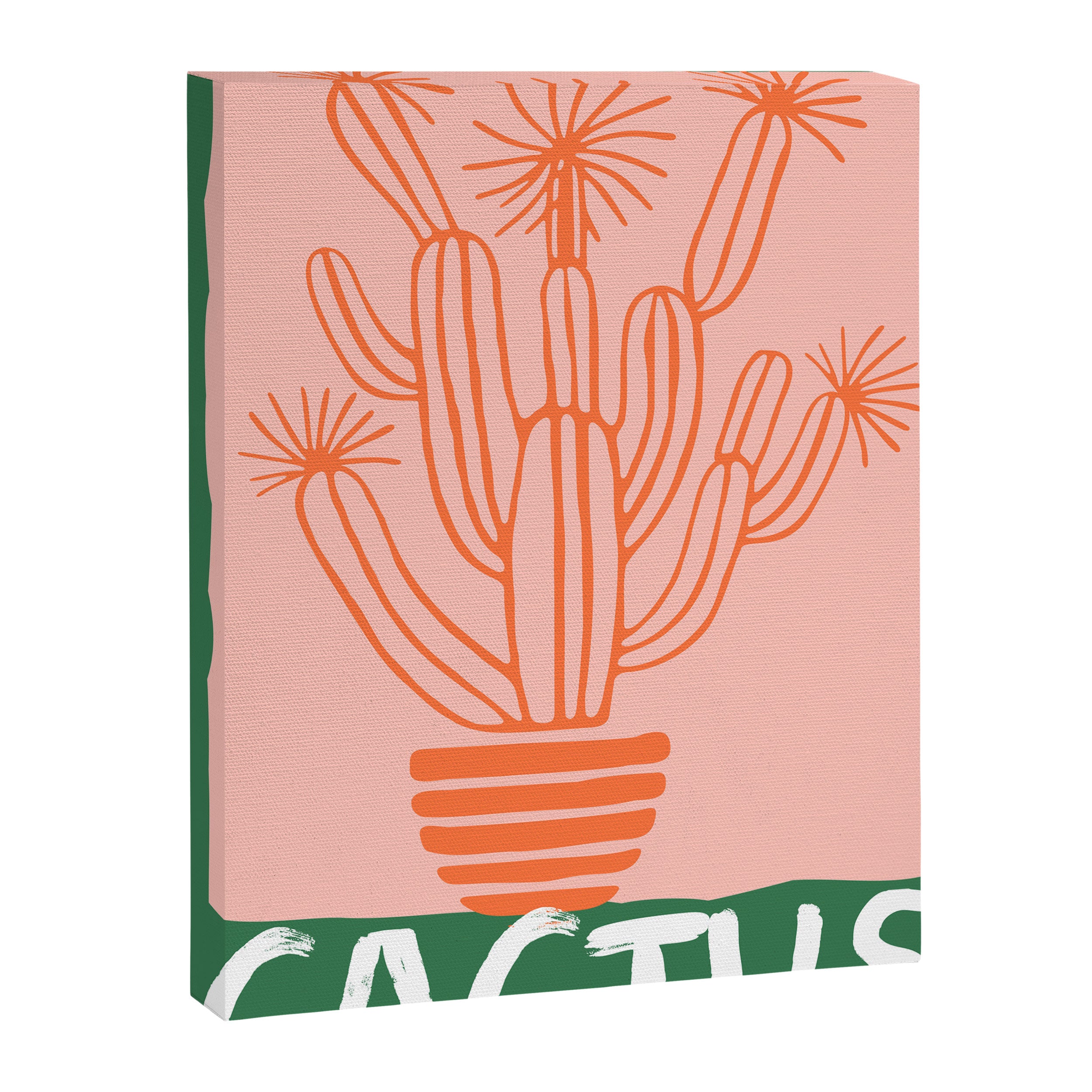 Hand drawn cactus plant doodle art Canvas Print Gallery Image 6