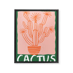 Hand drawn cactus plant doodle art Framed Canvas Print Gallery Image 6