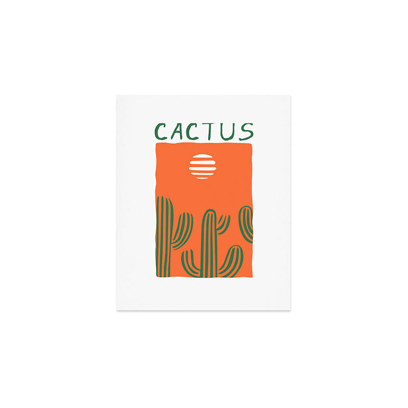 Hand drawn cactus plant doodle art Art Print Gallery Image 1