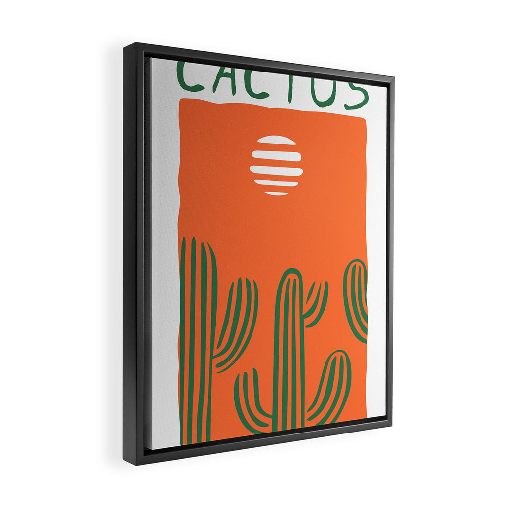Hand drawn cactus plant doodle art Framed Canvas Print Gallery Image 2