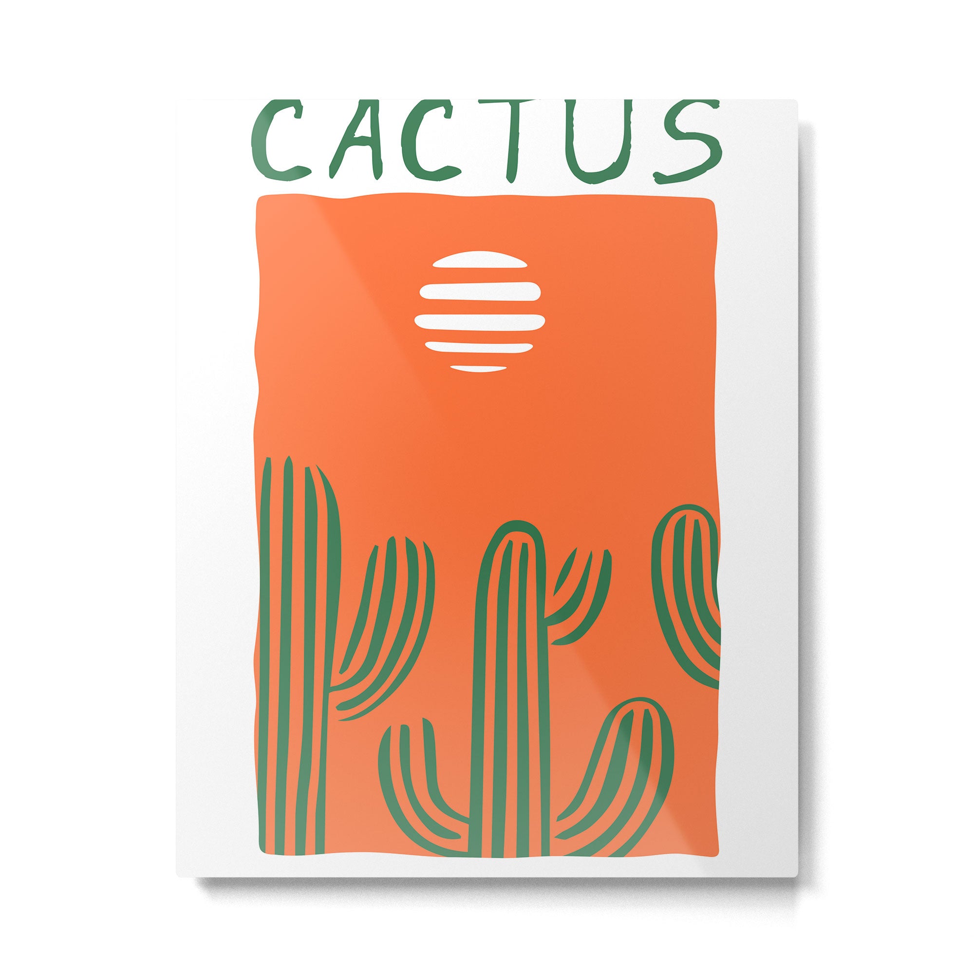 Hand drawn cactus plant doodle art Metal Print Gallery Image 4