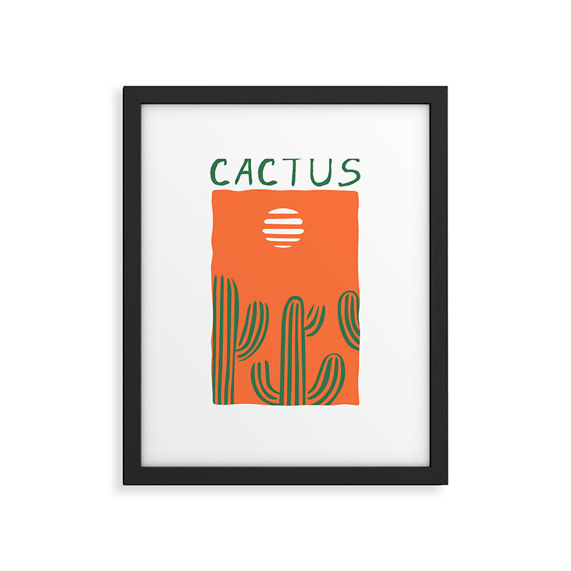 Hand drawn cactus plant doodle art Framed Art Print Gallery Image 5