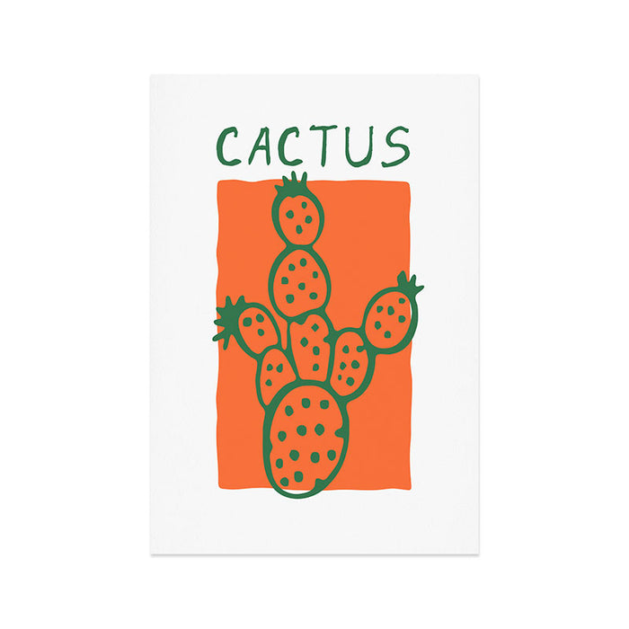Hand drawn cactus plant doodle art Art Print Gallery Image 1