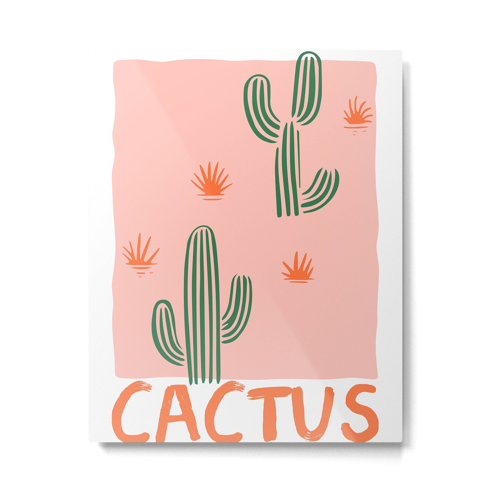 Hand drawn cactus plant doodle art Metal Print Gallery Image 4